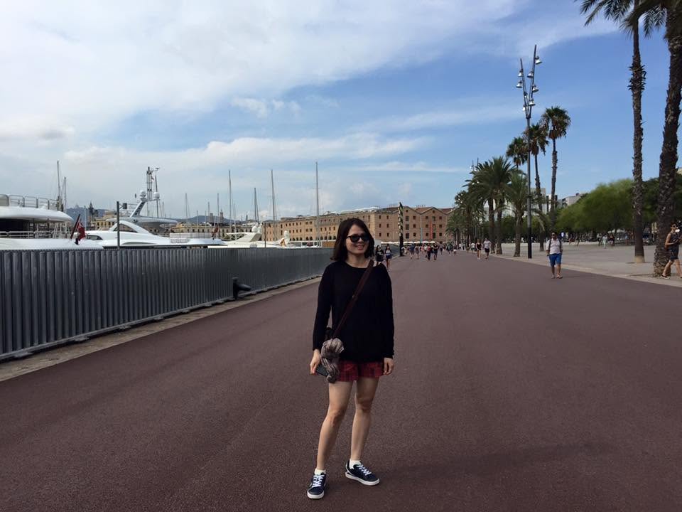 Lucie at the marina